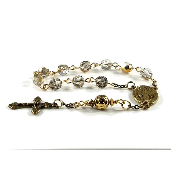 Miraculous Medal One Decade Rosary, Handmade Wire Wrapped - Picture 3 of 10